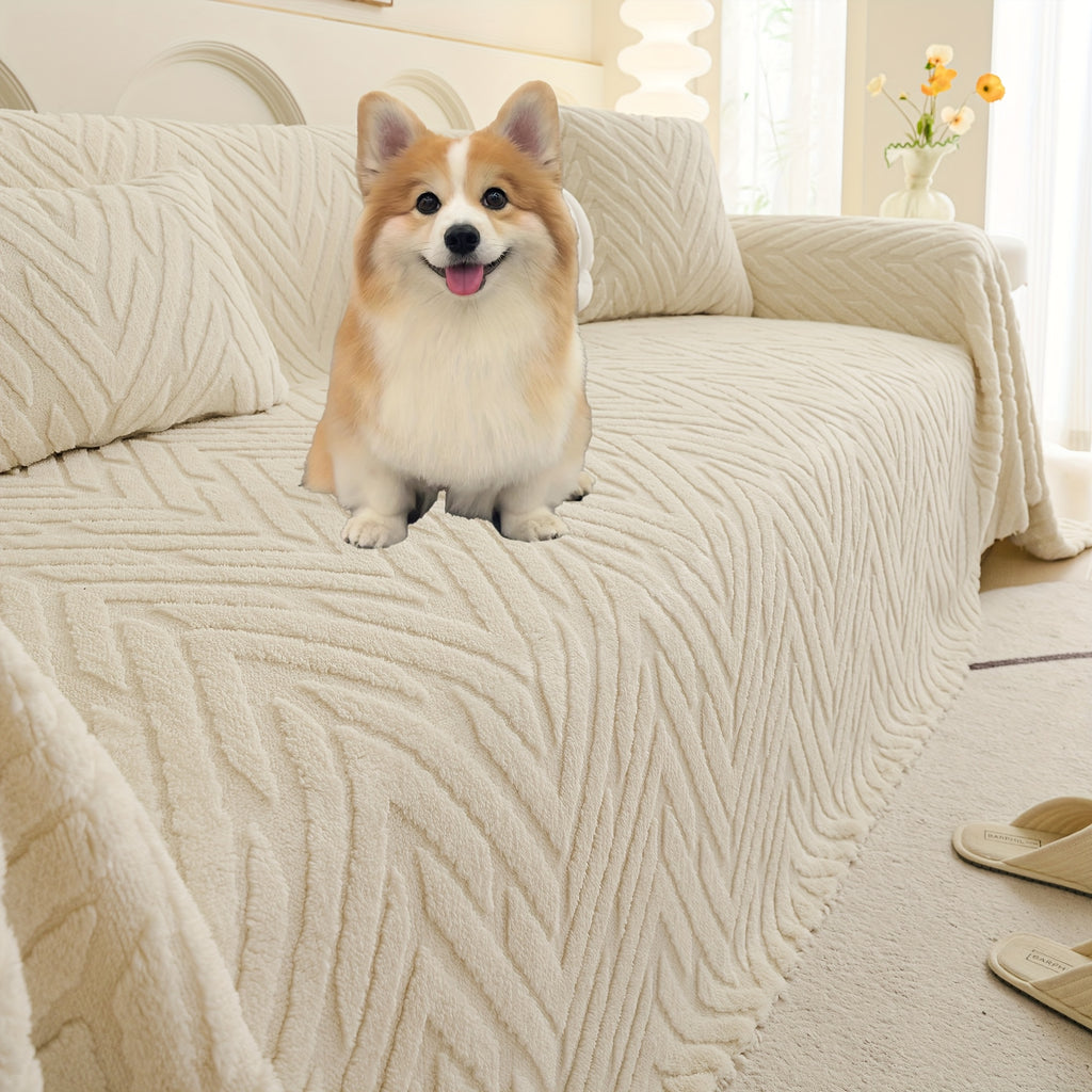 Arrow Feather Four Season Universal Sofa Cover, Multifunctional Sofa Cover, Anti Slip and Durable Machine Washable Sofa Cover, Decoration for Living Room and Bedroom Furniture, Modern and Simple Nordic Style, Elegant and Fashionable Decoration.