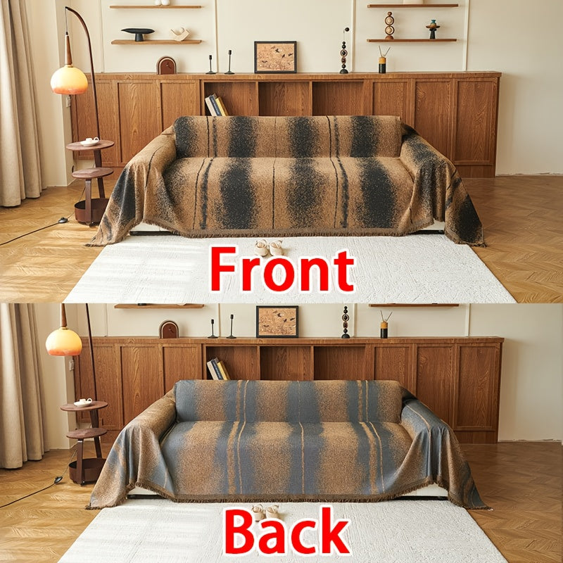 1pc Nordic Style Sofa Cover, Light Luxury Vintage Sofa Slipcover, Soft and Comfortable, Chenille All-season Use, Pet-friendly, Perfect for Bedroom, Office, and Living Room Home Decor