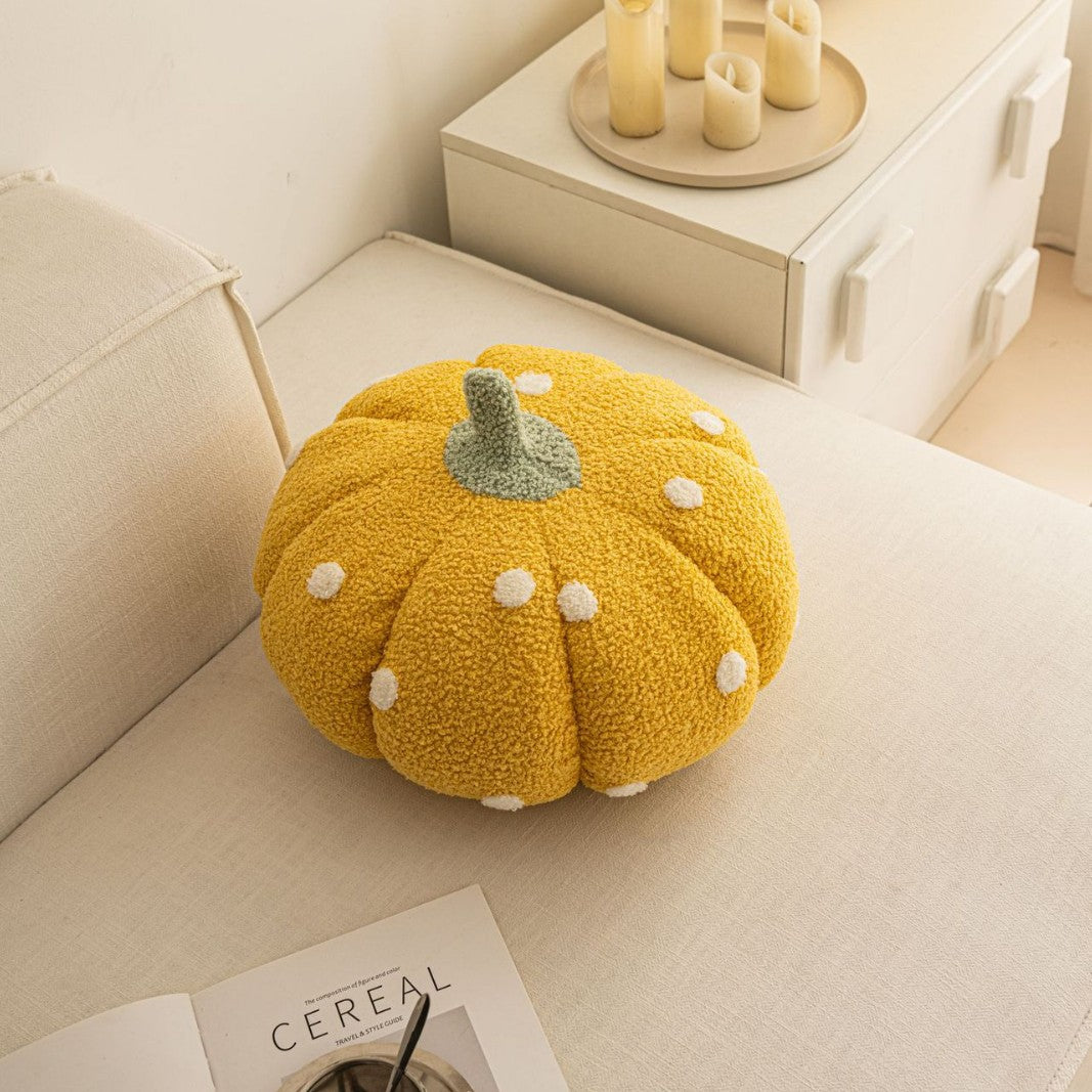 Contemporary Pumpkin Plush Cushion Suitable for Sofa Bed Car - Multicolor Stitched Waist Pillow with Bay Window Decor, Dry Only, - Cozy Waist for Living Room & Vehicle Interior Decoration