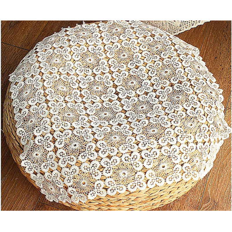 Water-Soluble Nightstand Cover, Easy Hollowed-Out Embroidered Coffee Table Cloth