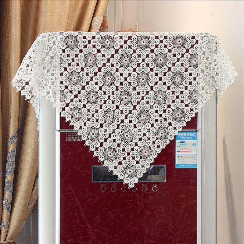 Water-Soluble Nightstand Cover, Easy Hollowed-Out Embroidered Coffee Table Cloth