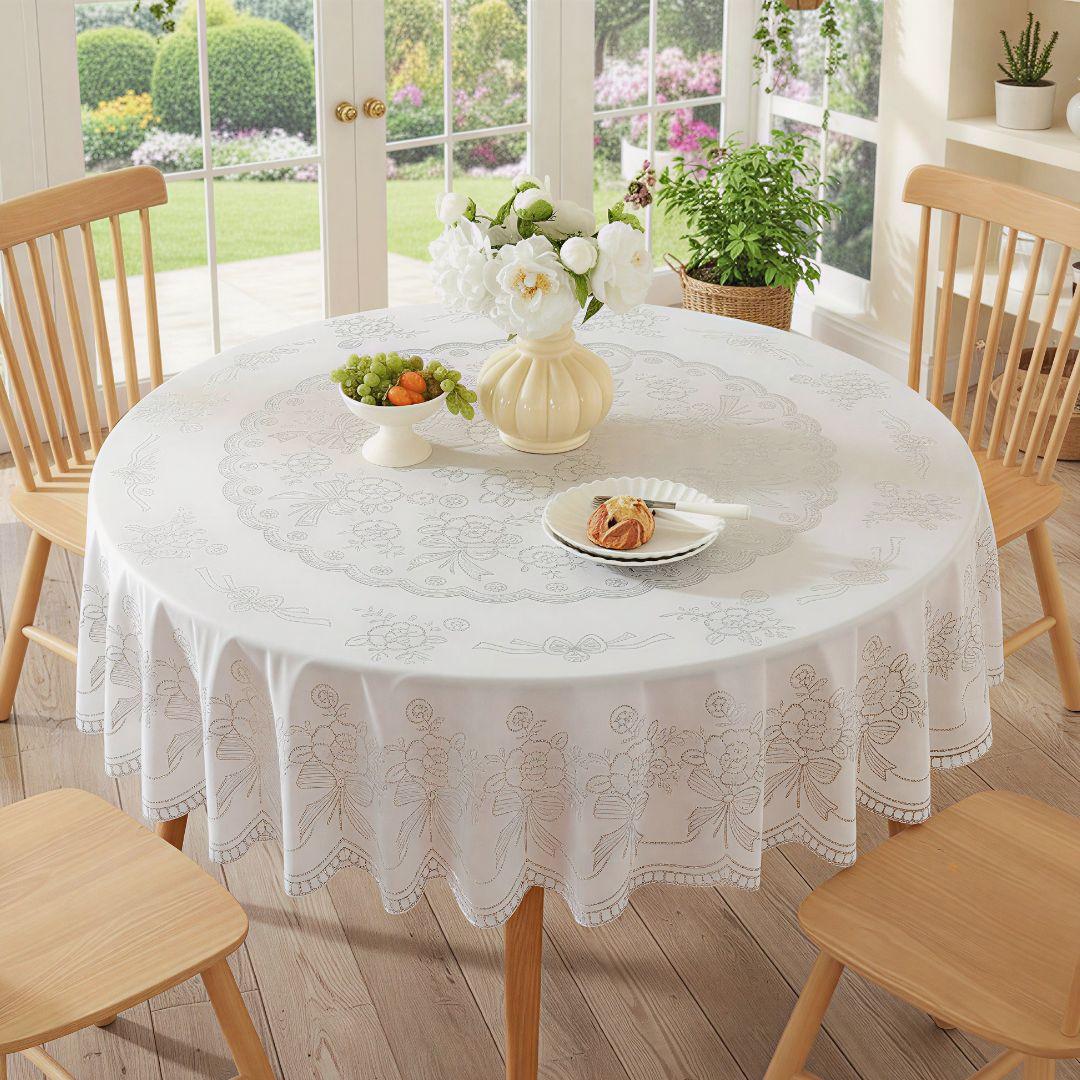 1pc High Quality & Heat-Resistant Rectangular Tablecloth Suitable for PVC\u002F Covering, Handmade Nordic Style Light Luxury Dining Table with, for, for Restaurants, for Gatherings -