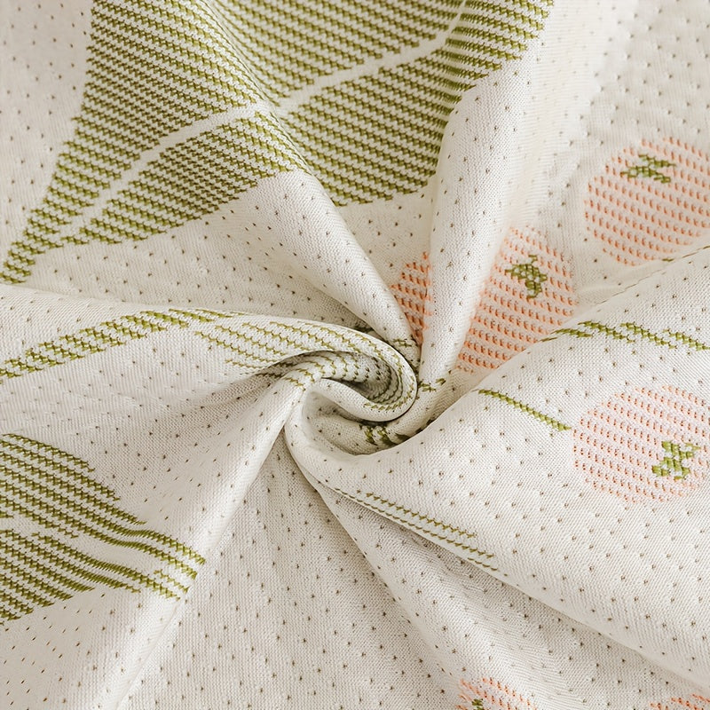 1pc of Premium Chenille Sofa Cover, Featuring Botanical Floral Patterns with Skirt-style Embellishments. This One-piece Full-coverage Non-slip Sofa Slipcover Offers a Design Suitable for All Seasons. Ideal for Bedroom and Living Room