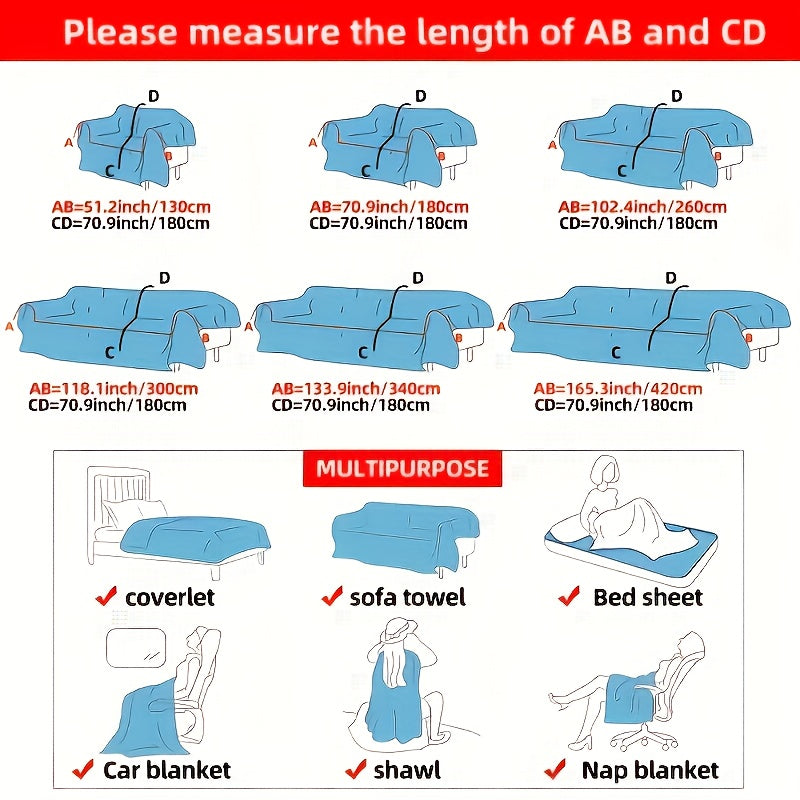 A Geometric Striped Sofa Cover in Bohemian Style, Pet-Friendly, Soft And Comfortable, Suitable for Decorating Bedrooms, Living Rooms, Offices, And Other Settings