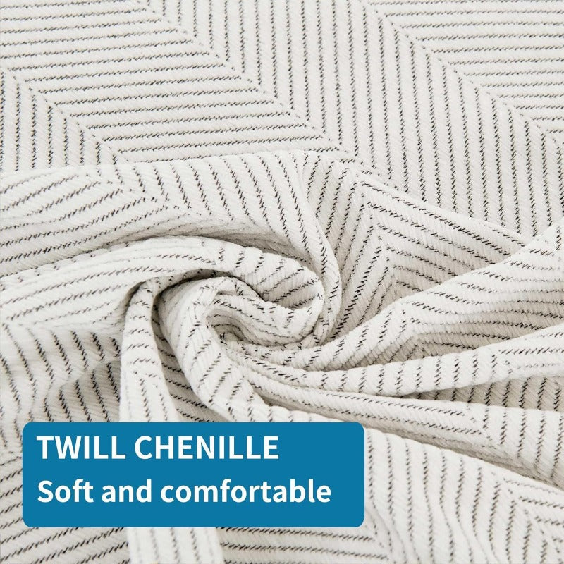 Compatible for 3-Seater, Single, Double, 4-Seater & Sofa Covers - Washable Bohemian Fringed Sectional Couch Cover Suitable for Dogs & Pets, Soft Furniture Protector Cover for Living Room, Fits Most Sofas