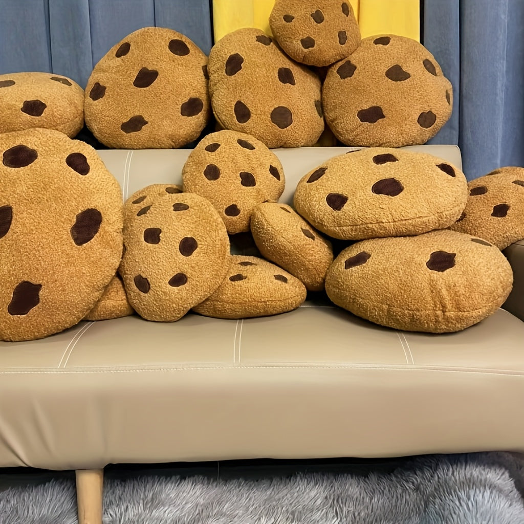 1 Cookie Throw Pillow, Seat, Bedroom Guest Bedside Nap Cushion, Decorative Throw Pillow Ornament, Irregular-shaped Pattern, Random Location