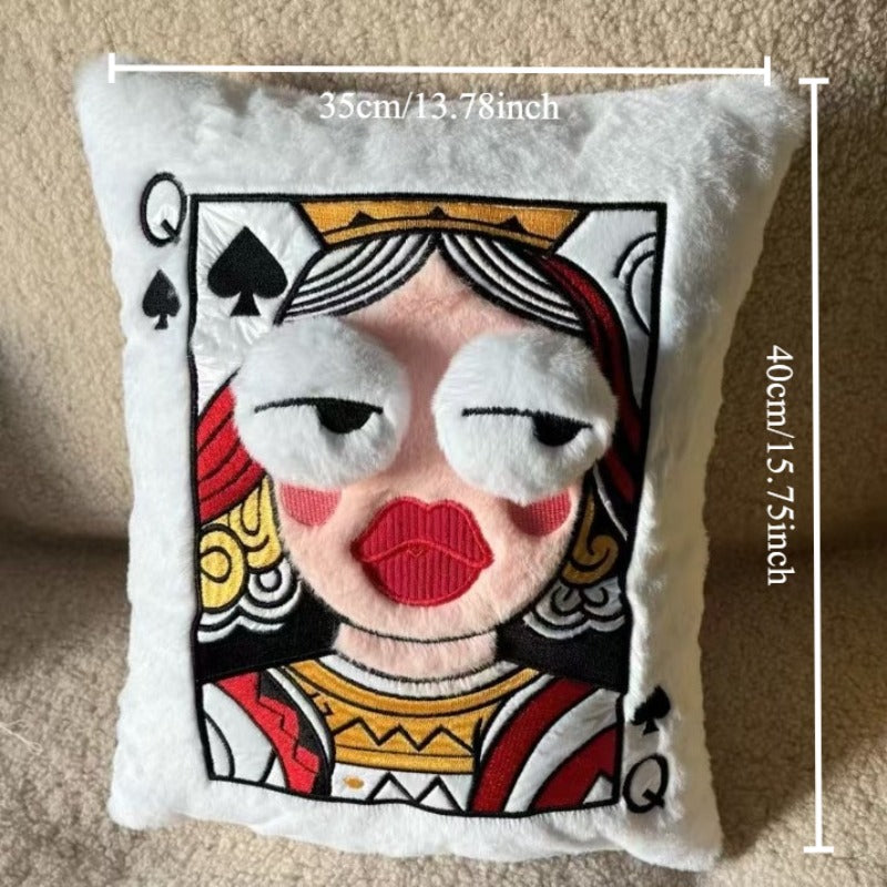 Cute Plush JQK Playing Cards Throw Pillow Cushion - Multicolor Suitable for Friends,,, Bedding Gift with Jack Queen, Dry Only, Decorative Accent for Dorm Room, New Year's Present
