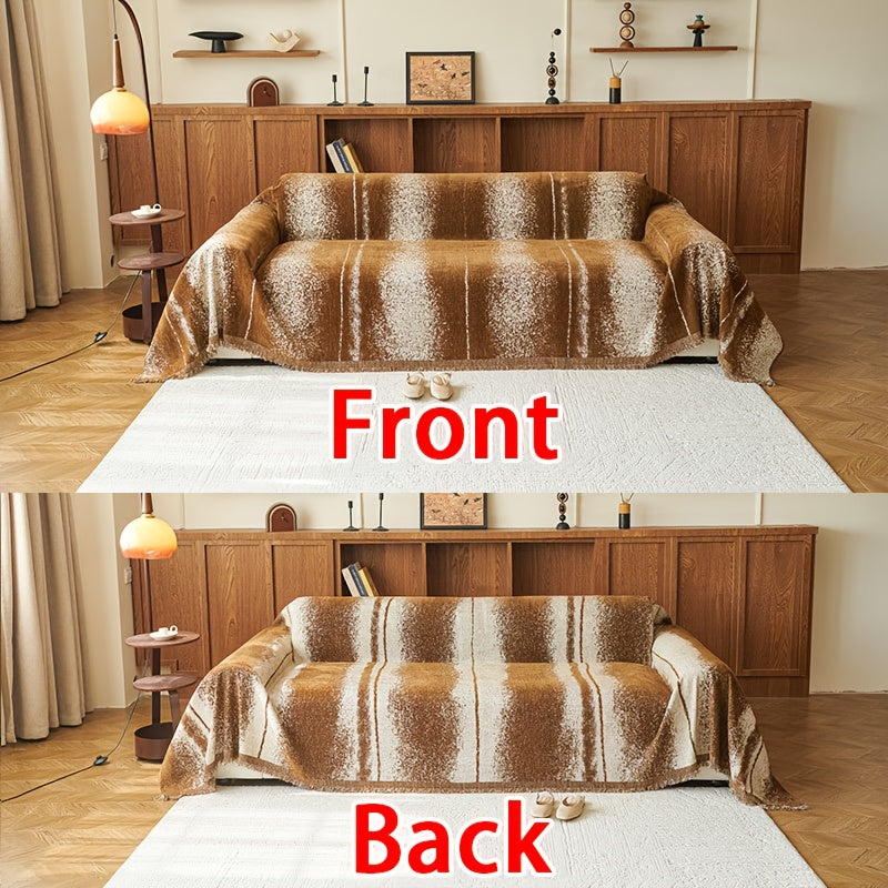 1pc Nordic Style Sofa Cover, Light Luxury Vintage Sofa Slipcover, Soft and Comfortable, Chenille All-season Use, Pet-friendly, Perfect for Bedroom, Office, and Living Room Home Decor