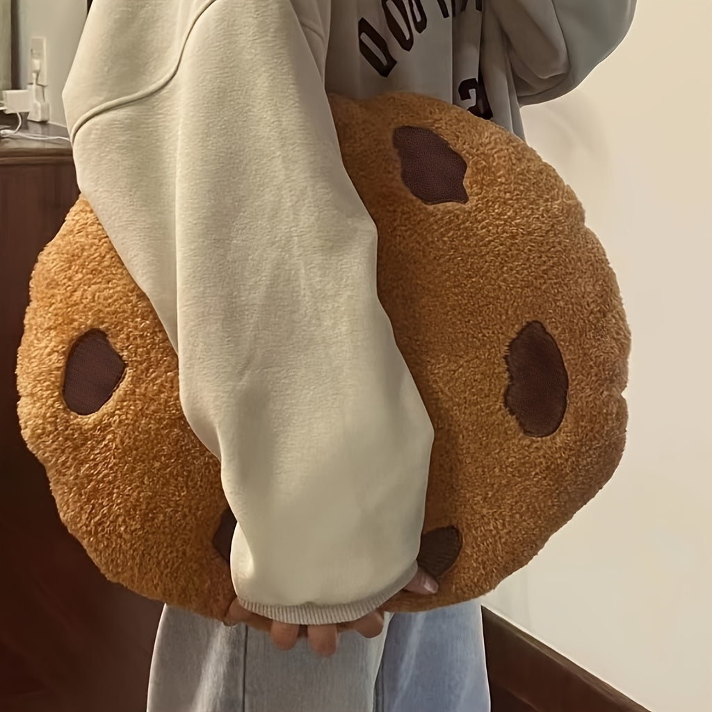 1 Cookie Throw Pillow, Seat, Bedroom Guest Bedside Nap Cushion, Decorative Throw Pillow Ornament, Irregular-shaped Pattern, Random Location