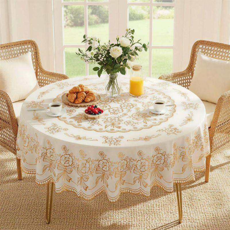 1pc High Quality & Heat-Resistant Rectangular Tablecloth Suitable for PVC\u002F Covering, Handmade Nordic Style Light Luxury Dining Table with, for, for Restaurants, for Gatherings -