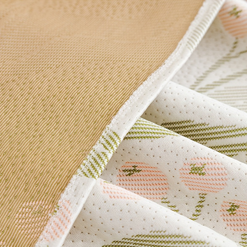 1pc of Premium Chenille Sofa Cover, Featuring Botanical Floral Patterns with Skirt-style Embellishments. This One-piece Full-coverage Non-slip Sofa Slipcover Offers a Design Suitable for All Seasons. Ideal for Bedroom and Living Room