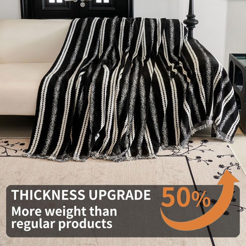 Compatible for 3-Seater, Single, Double, 4-Seater & Sofa Covers - Washable Bohemian Fringed Sectional Couch Cover Suitable for Dogs & Pets, Soft Furniture Protector Cover for Living Room, Fits Most Sofas