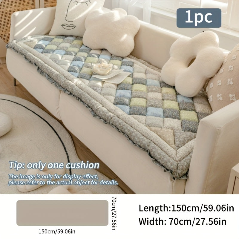 1pc Anti-slip Cushion 1pc Anti-slip Thickened Blue Gray Four Seasons Universal Steamed Bun Cushion Seat Pad | Multi-size, Living Room, Bedroom, Suitable for Two-seater, Three-seater Sofa